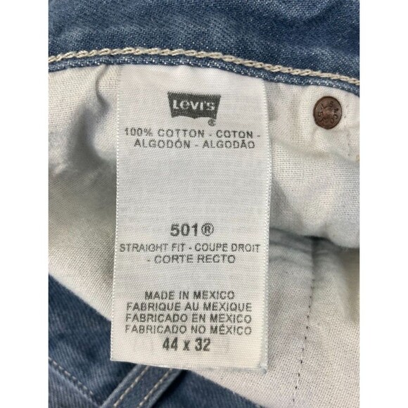 Levi’s 501 Jeans Men’s 44x32 (40x30.5) Straight Leg Button Fly Medium Wash Blue - Picture 7 of 13